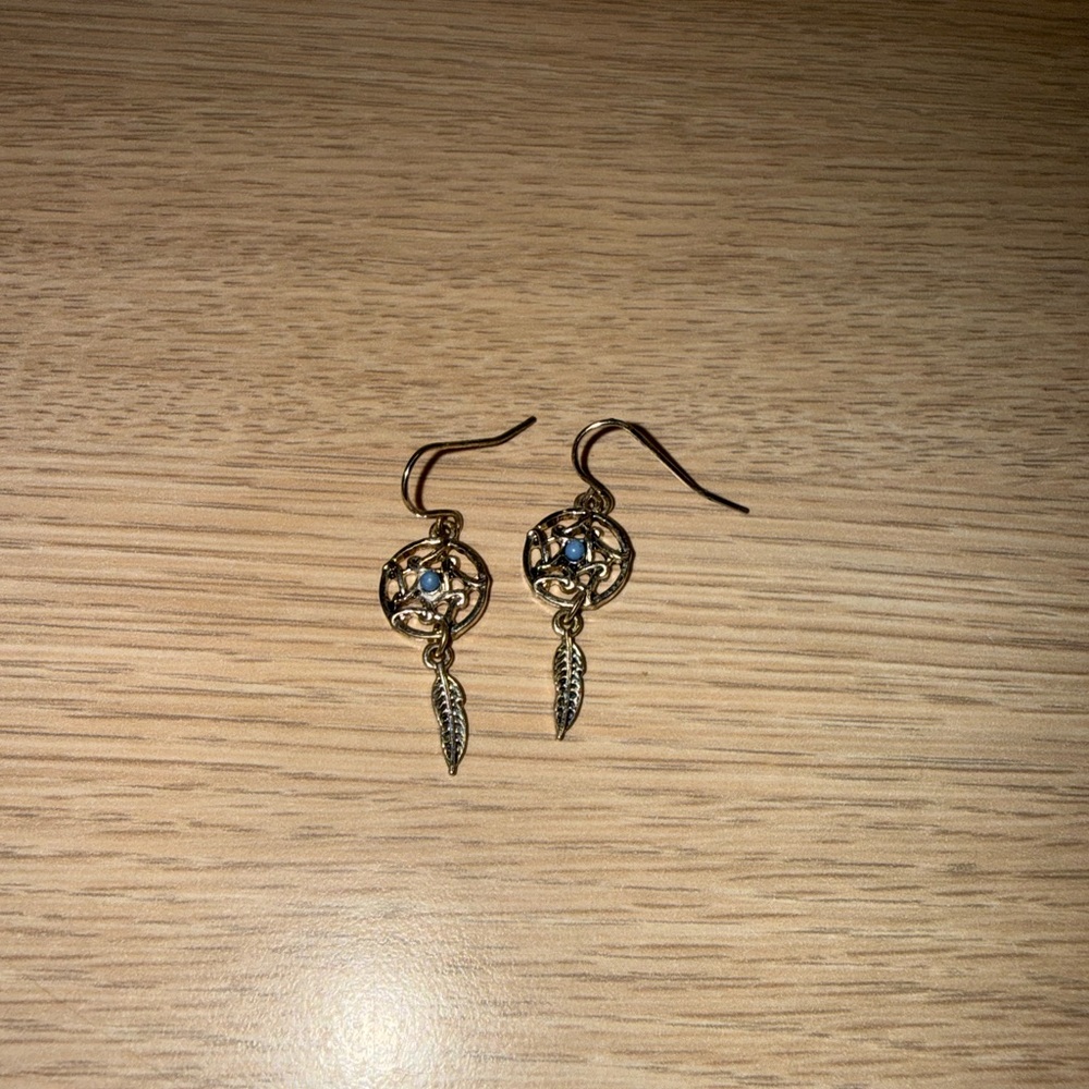 Elegant silver and Blue Dangle Earrings